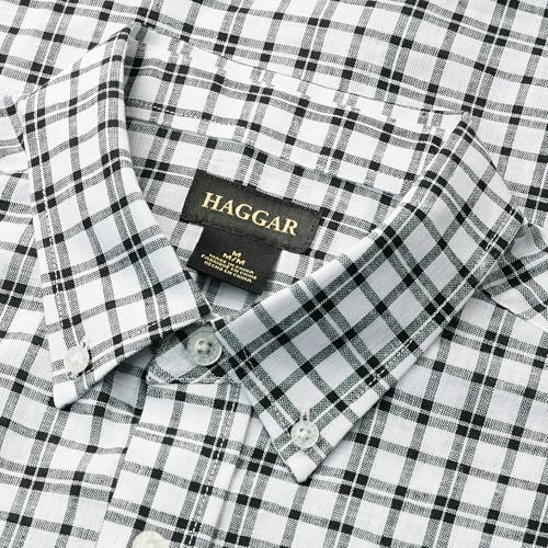 Haggar Men's Life Khaki Short Sleeve Button-Down Casual Linen Shirt4