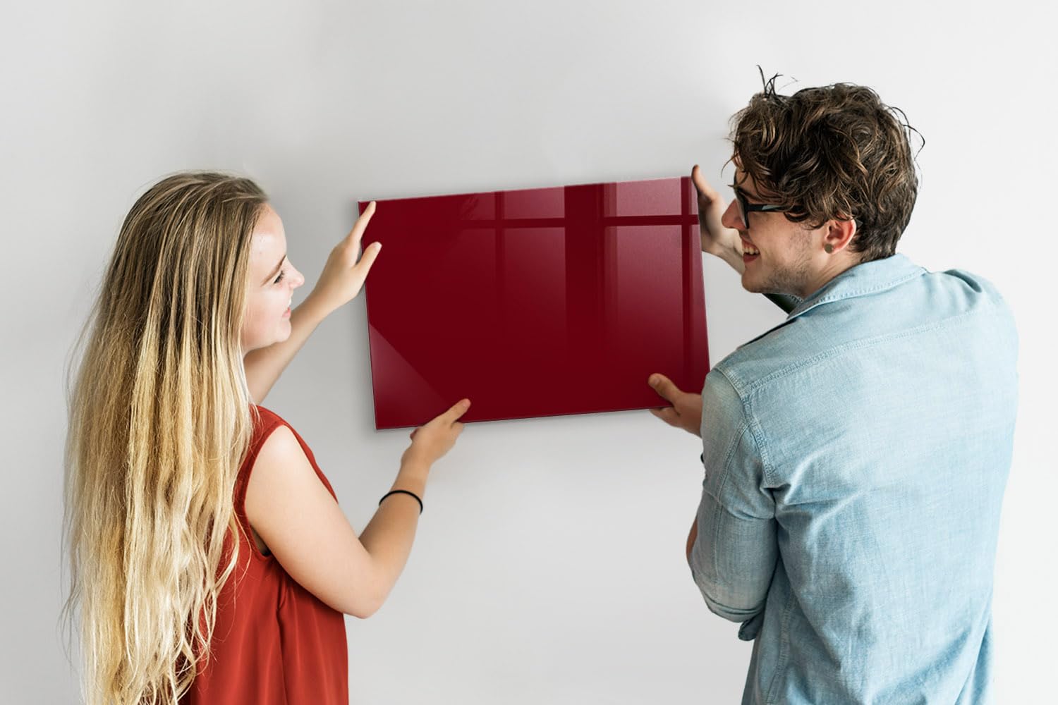 Lavagna magnetica per ufficio 120x60 cm | Colore bordeaux