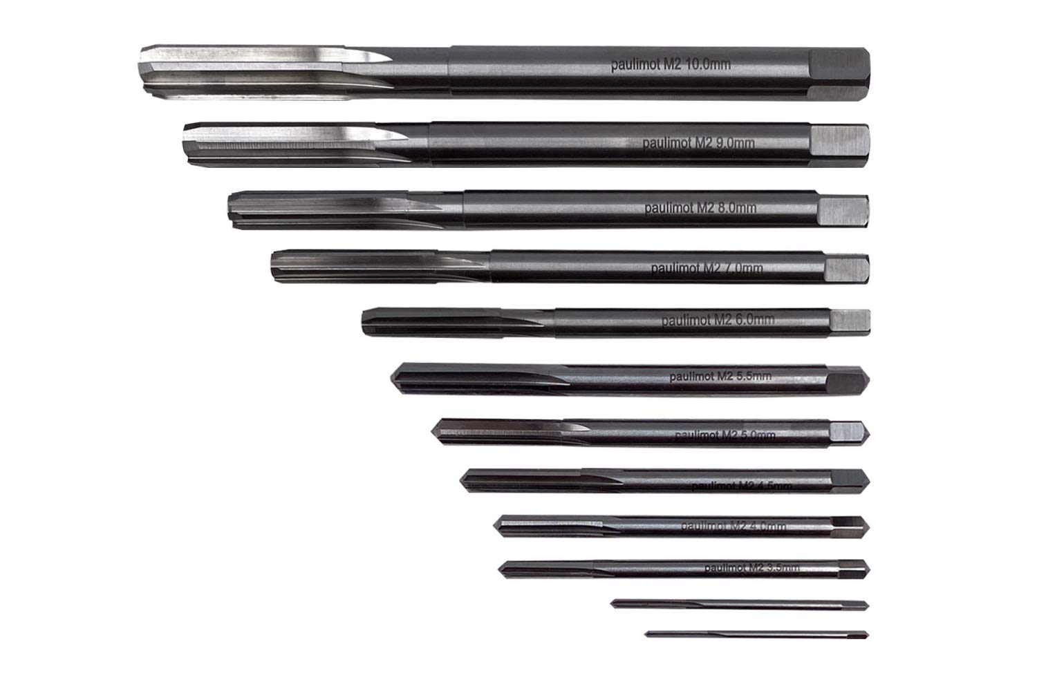 PAULIMOT HSS-Handreibahlen-Set 13-teilig 2,0 – 10,0 mm Passung H7