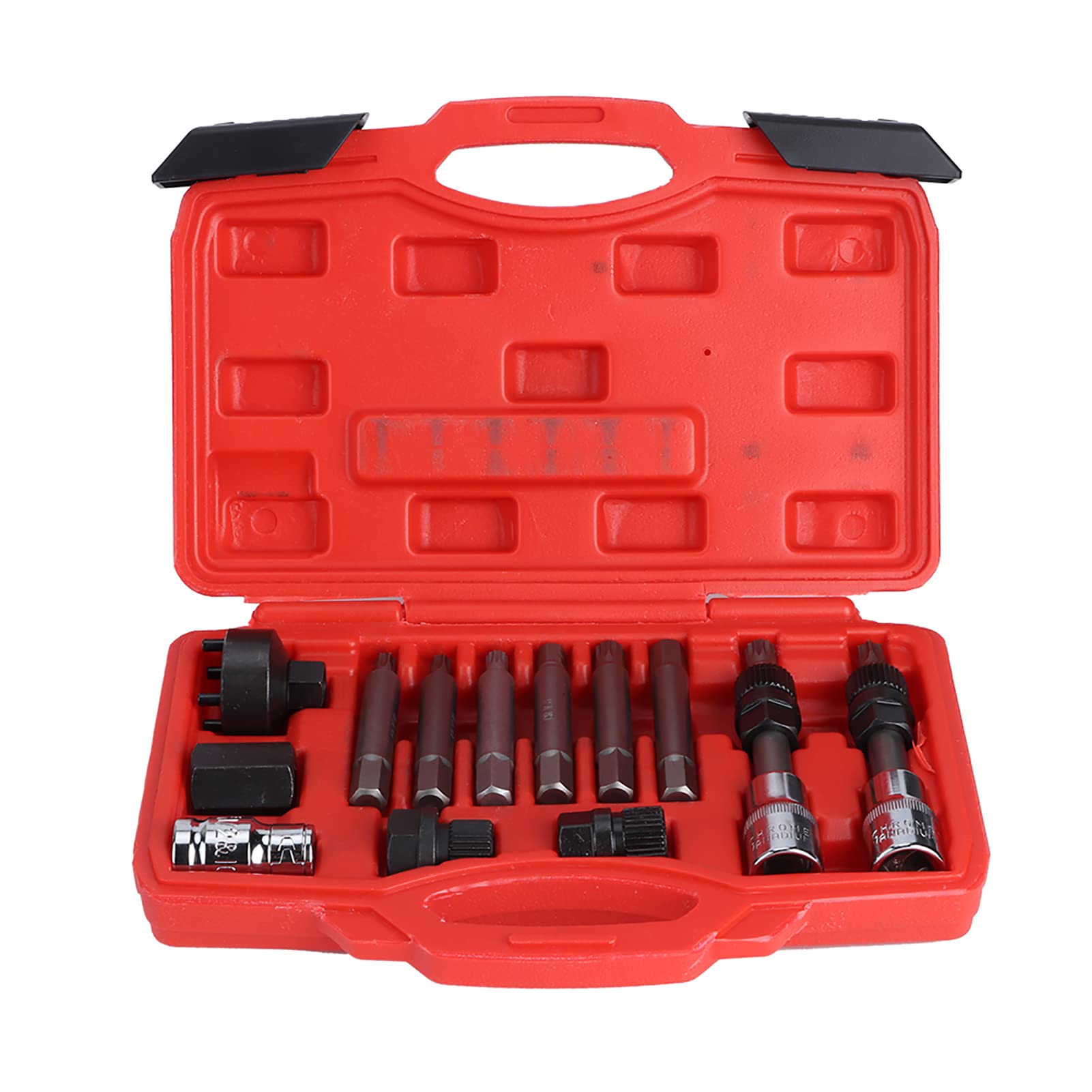 Kit de Herramientas de Polea de Alternador de 13 Piezas, Herramienta de Extracción, Juego de Dados de Inserción, Servicio de Rueda Libre, Extractor de Desacoplamiento Manual de