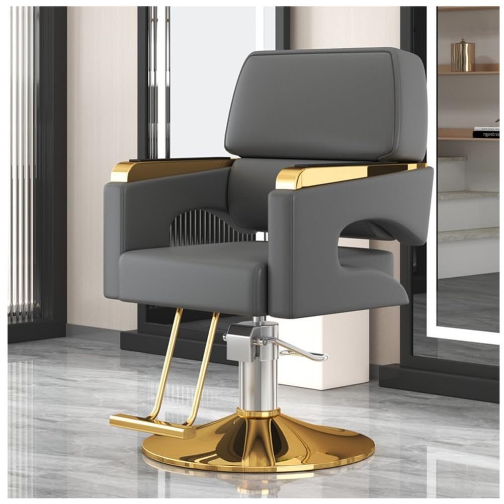 OZBMA ty Barber Salon Chair with 440Lbs Hydraulic Pump 360° Swivel Adjustable Height for Hairdressers Tattoo & Spa Use Gray Beauty