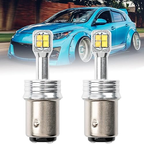 NSLUMO Bombillas LED Switchback 1157 BAY15D color ámbarblanco para Mazda 3 MX-5 Miata NA NB de repuesto de luces de señal de giro, bombillas