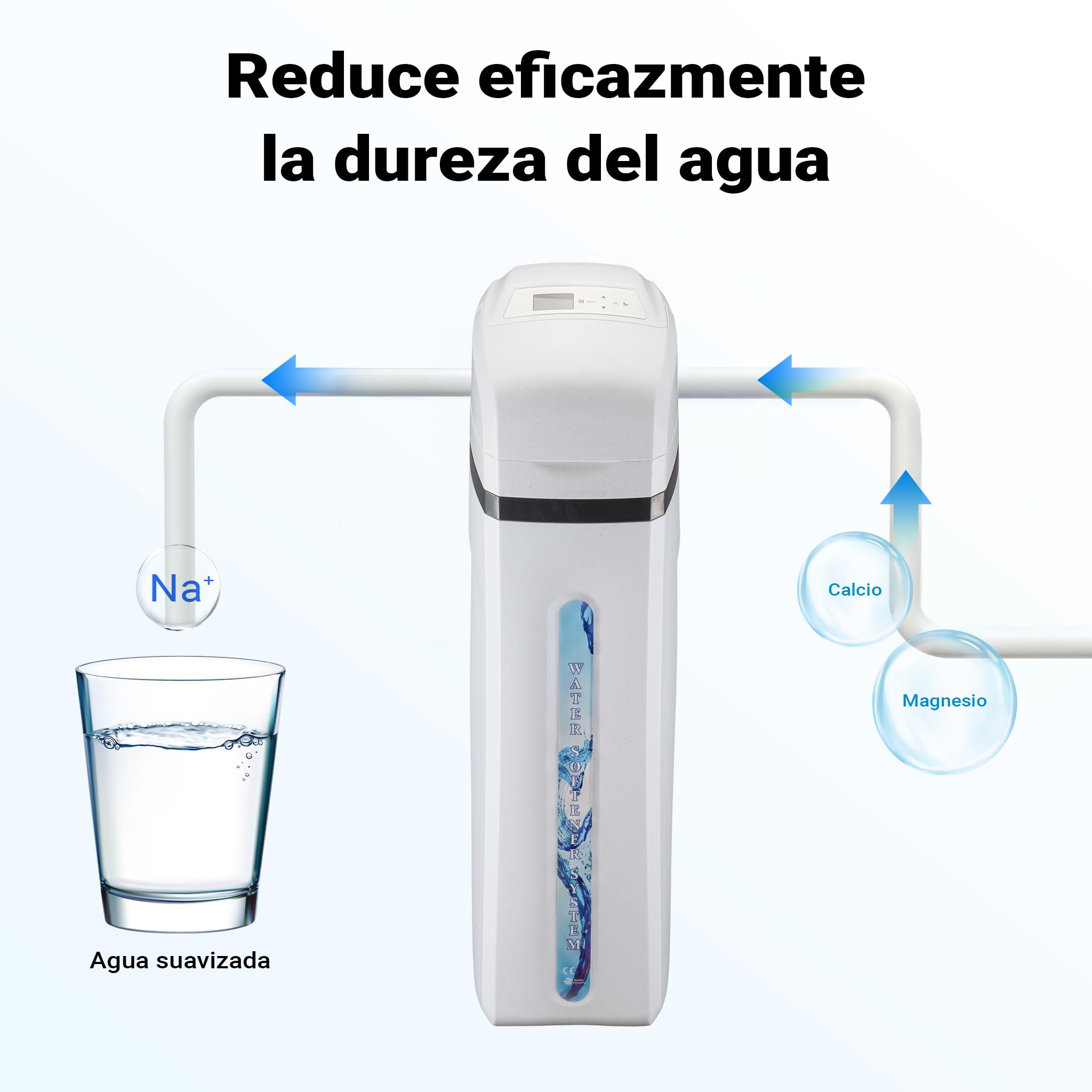 Naturewater Equipo ablandador de agua automático 2000L/h Intercambiador de iones Descalcificador