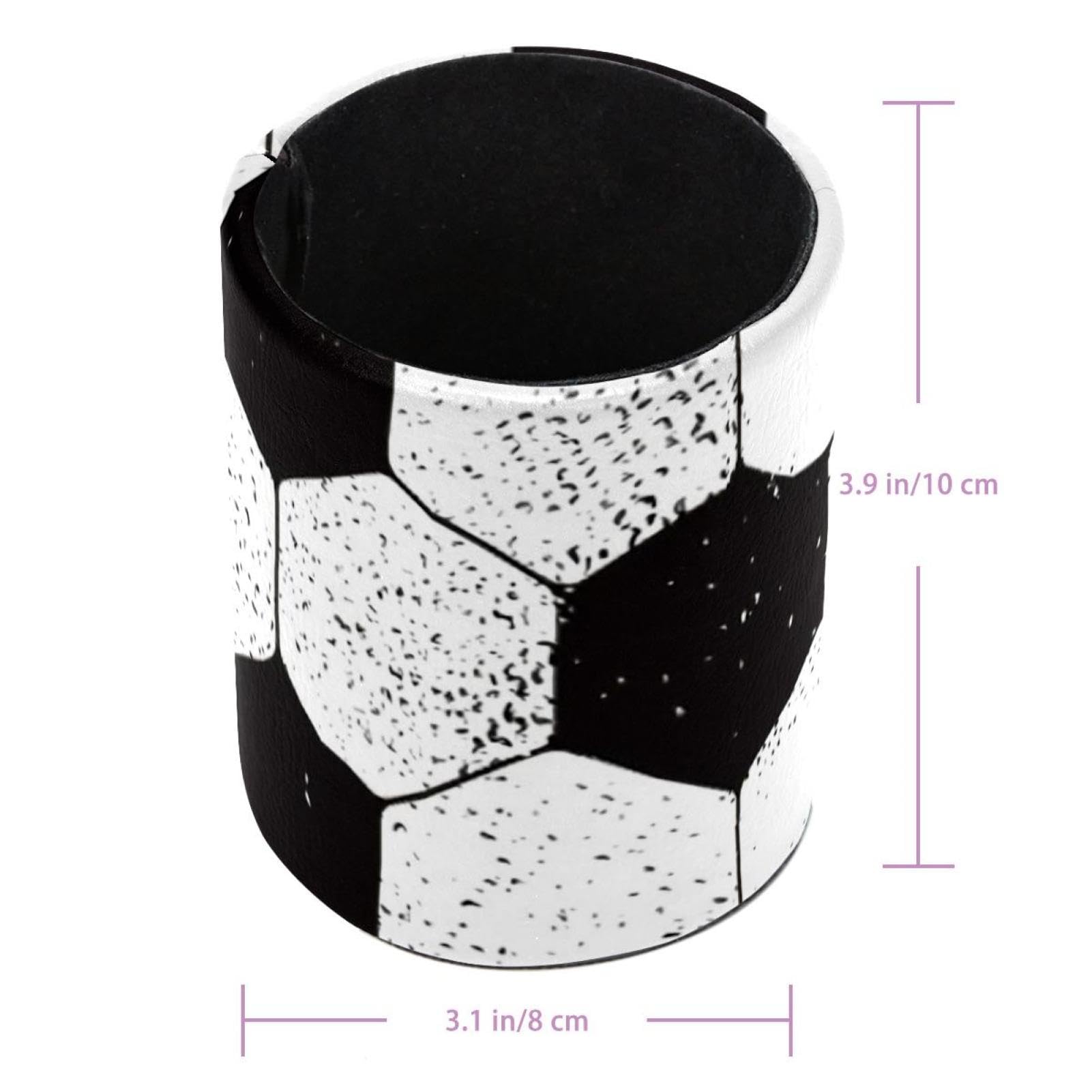 Eslifey Pen Holder Round Pencil Holder for Desk Soccer Football Pattern Pen Pot Pen Cup Makeup Brushes Holder Stand Display Desk Stationery Organiser for Home Office School - Image 3