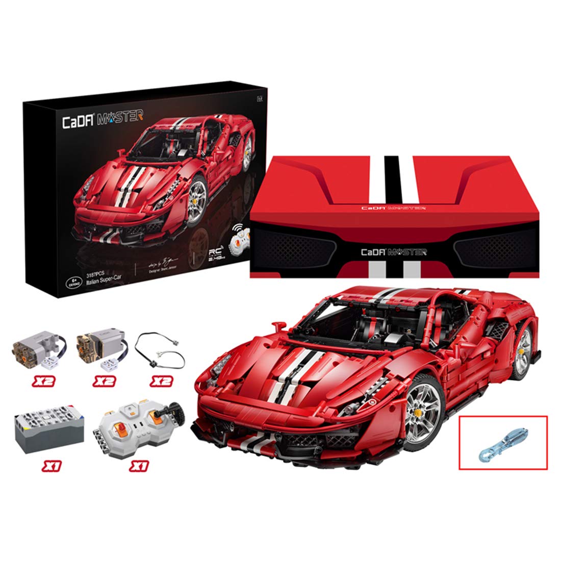 Ferrari 8台セット WOLFBSUH Technic Sports Car Ferrari 488 Conjunto de montar Pista 1