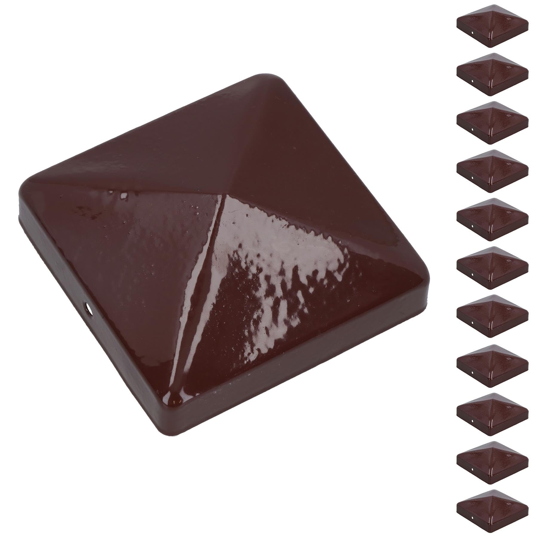 AB Tools Metal Fence Post Cap For Fence Posts 100mm X 100mm Protector Cover Brown 12Pc from B&Q