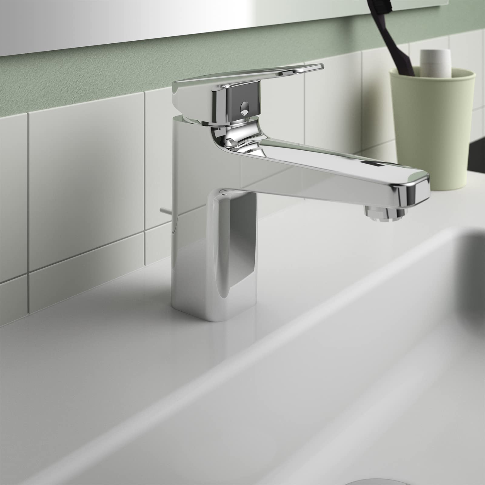 Ideal Standard BD230AA Ceraplan bateria umywalkowa niskie ciśnienie z zestawem odpływowym z przyciskiem pociąganym