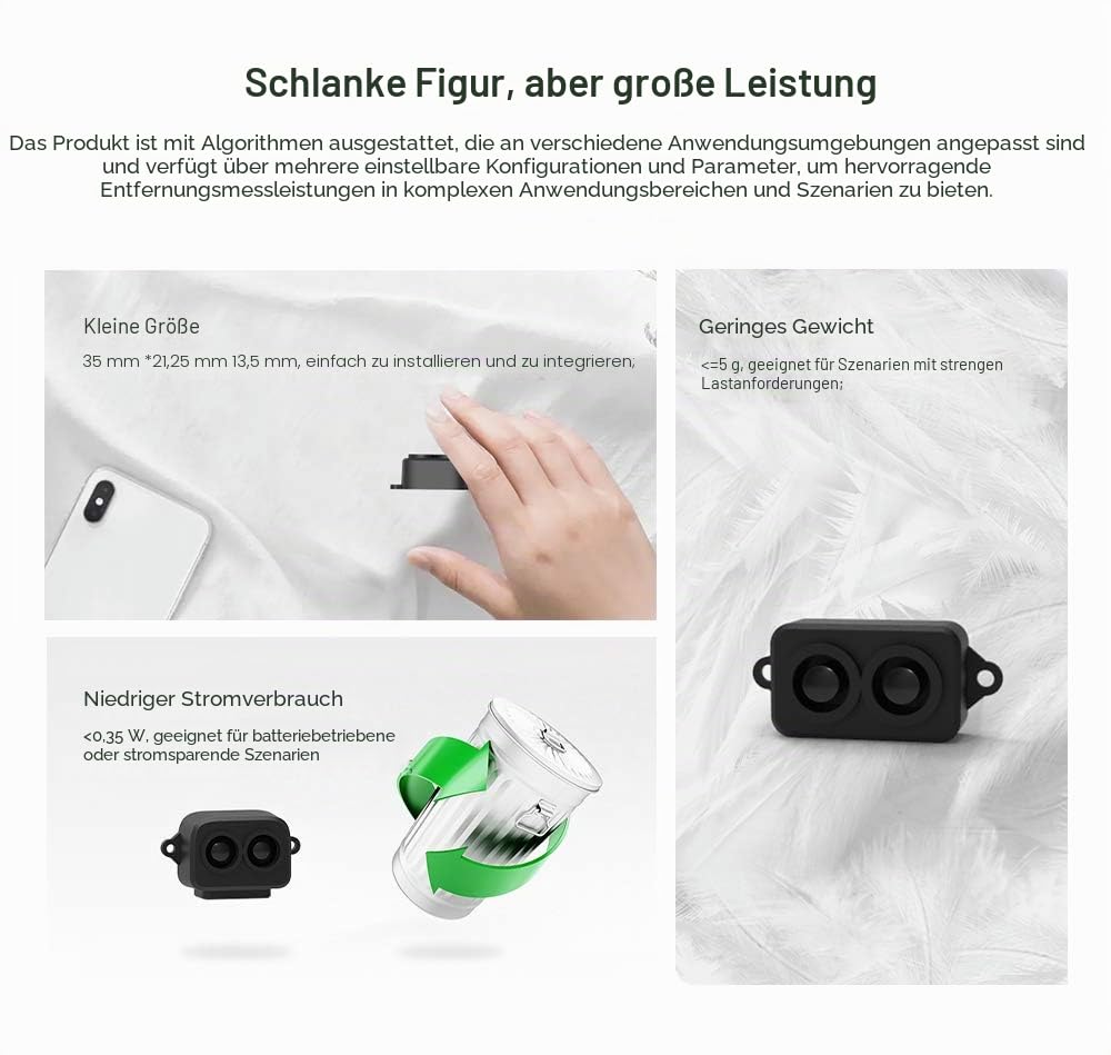 SmartFly Info TF-Luna Lidar-Sensor 0,1–8 m Kurzstreckenentfernung, Einpunkt-Rangefinder-Modul, UART/I2C, kompatibel mit Pixhawk, Arduino und Raspberry Pi für Drohne/Roboter Hindernisvermeidung