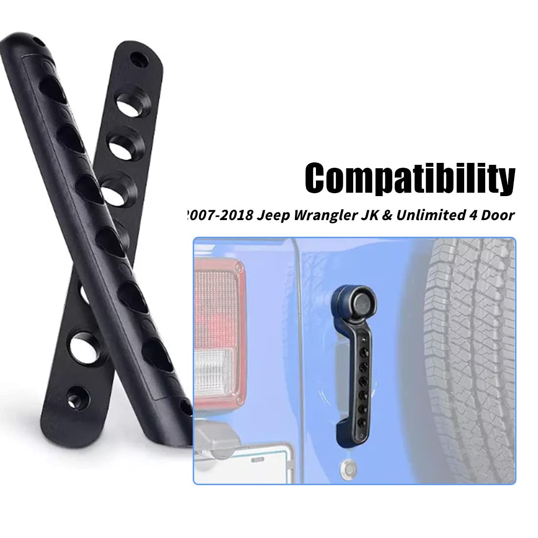 5-Piece Aluminum Door Grab Handle Trim Covers For Jeep Wrangler JK 4-Door 2007-2018 11 thumbnail image
