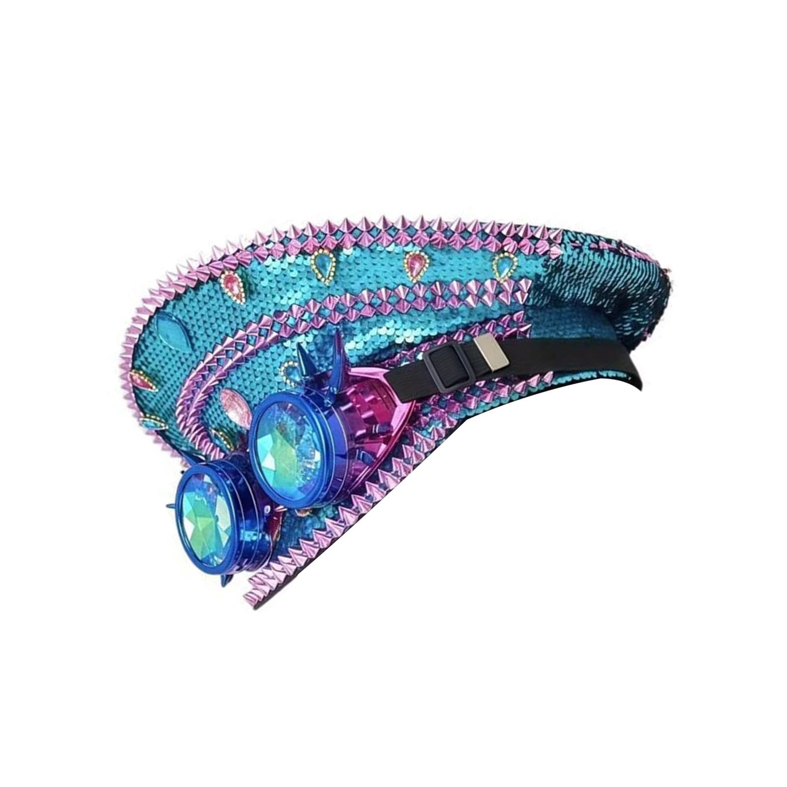 Brillenhut mit Nieten, flache Oberseite, schimmernde Braut, Strass, Geburtstagsparty, Kapitän für formelle Veranstaltungen, Party-Kappen