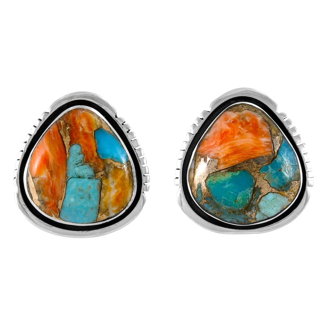 Turquoise Earrings 925 Sterling Silver & Genuine Gemstone, Metal Gemstone, Turquoise