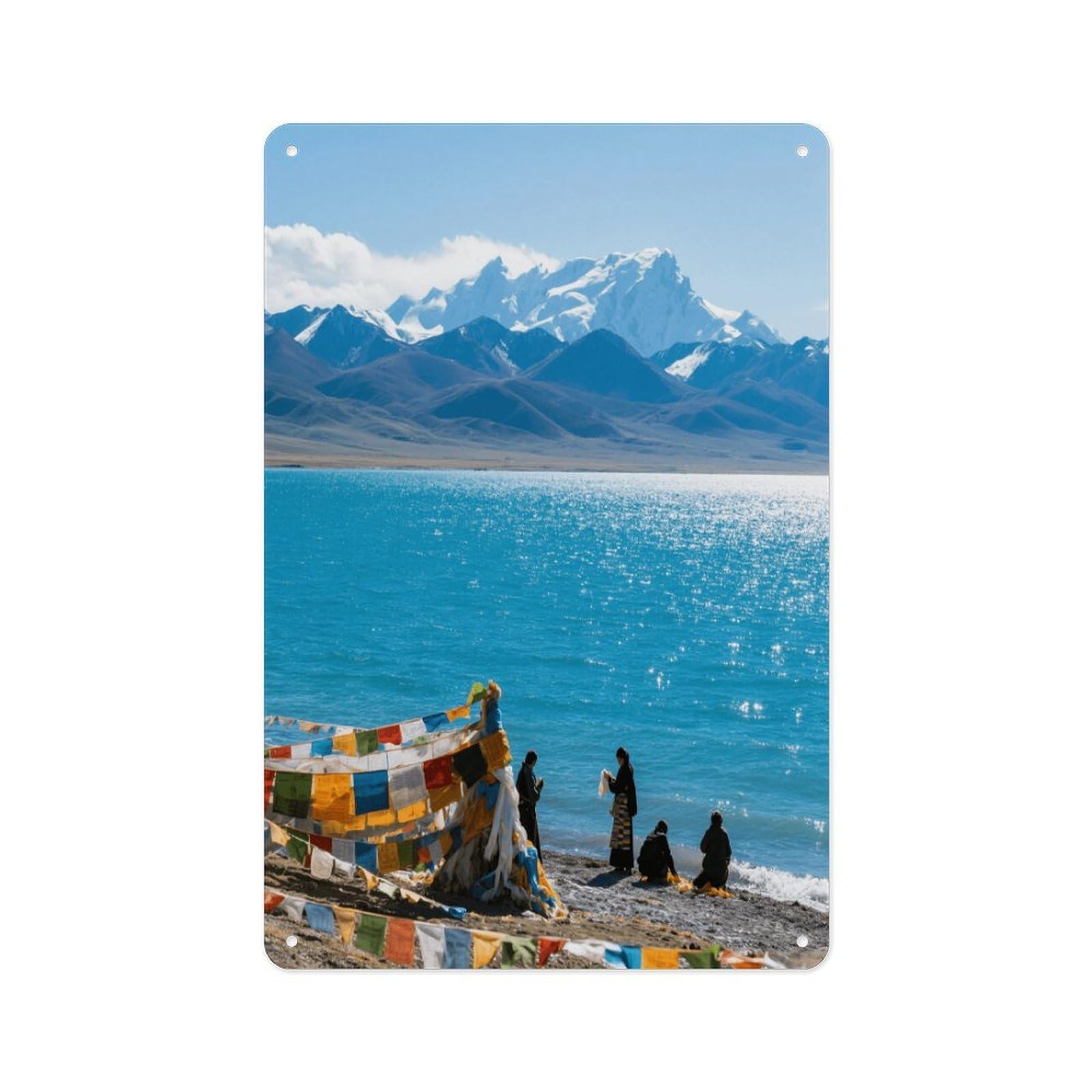 Fekiloot Style Namtso Lake Wall Decor Metal Signs Tin Signs Poster