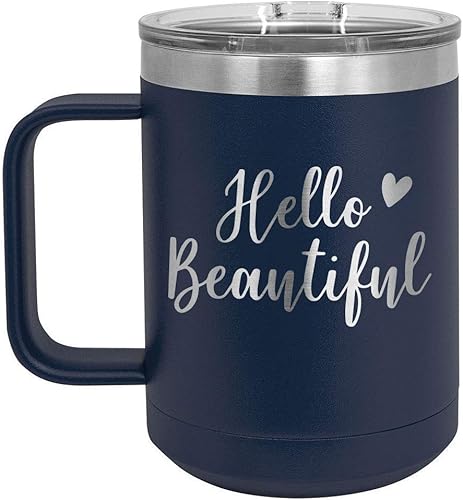 Miniatura 5 de HELLO BEAUTIFUL Rosa 15 oz taza de café wtapa deslizante superior  Taza de café de viaje aislada  Ideas de regalos de cumpleaños o Navidad de