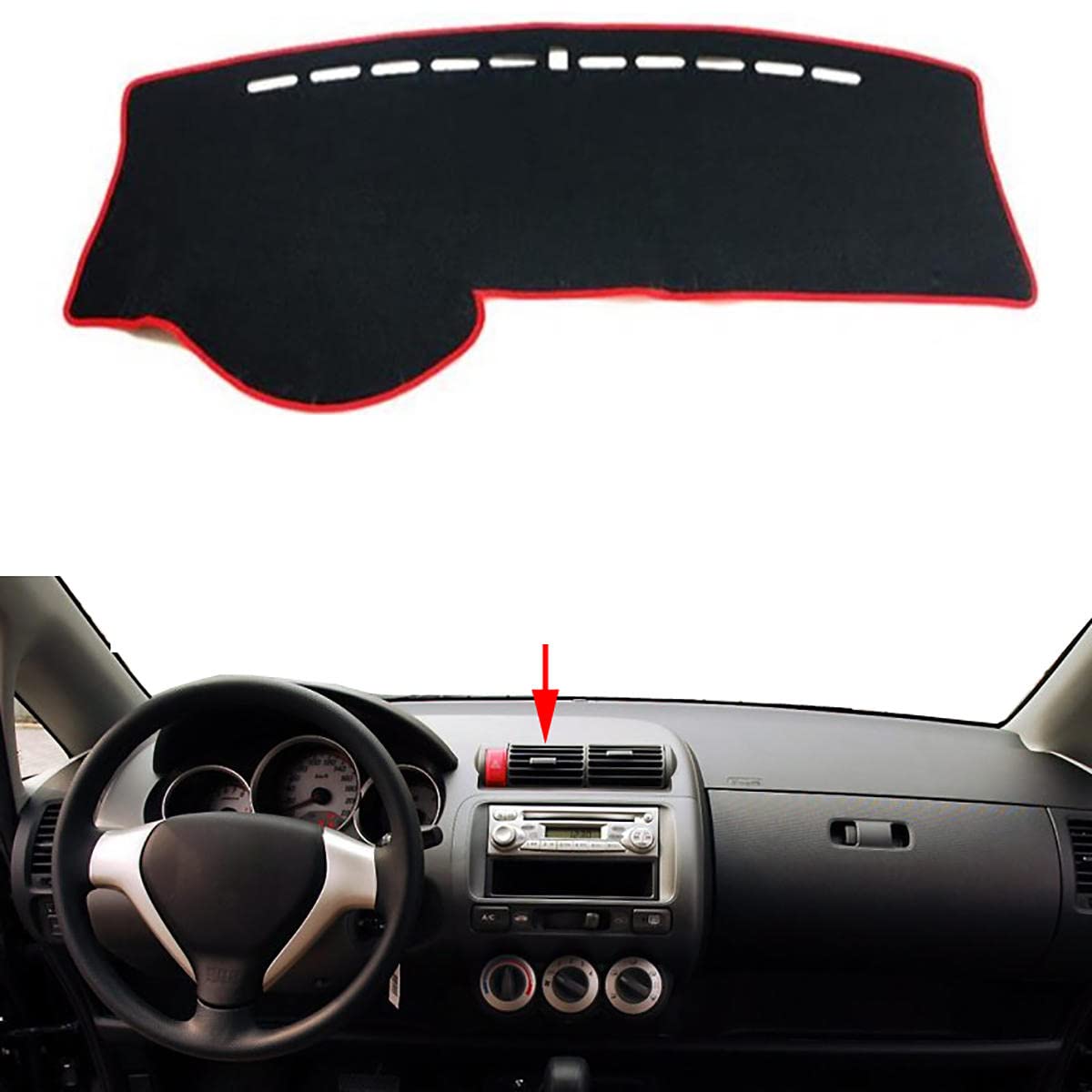 Alfombrilla para Honda Jazz 2001-2007 protector salpicadero interior accesorio coche volante izquierda 7