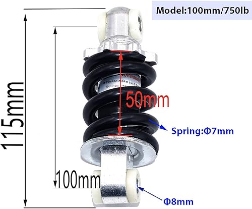 Miniatura 2 de Amortiguador trasero, 5.906 in1200lb Muelle de suspensión de choque trasero para bicicleta de gas Scooter Bicicleta Eléctrica Minimoto Dirt Bike