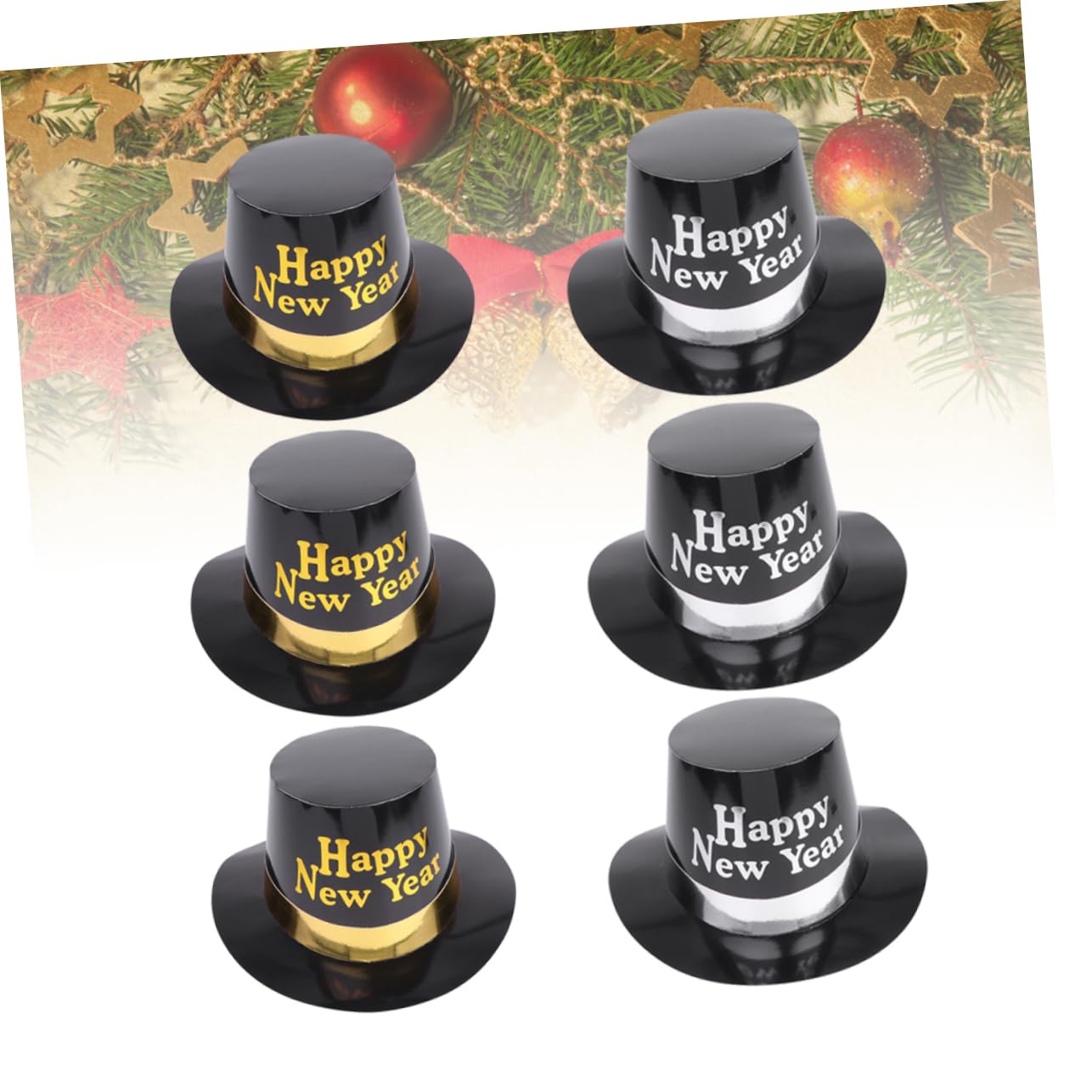 2 Sets Partyhüte Für Erwachsene Zum Neujahr Briefpapier Kappe [farbe] Für Feiern 6 Stück X 2