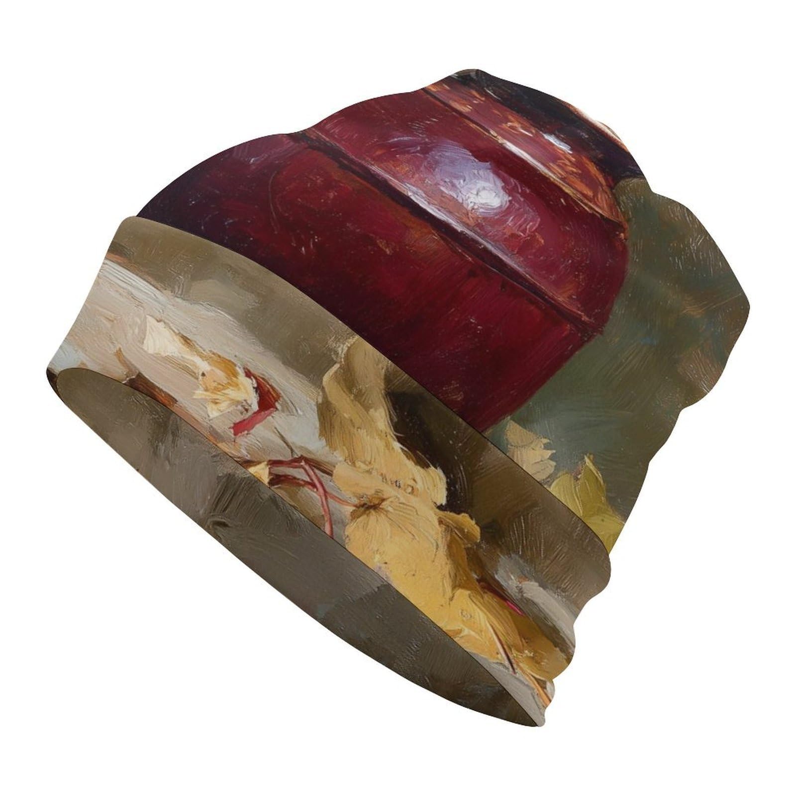 Jubonexis Jarrón de cerámica borgoña antiguo para adultos, gorro de punto, suave, cómodo, para hombres y mujeres