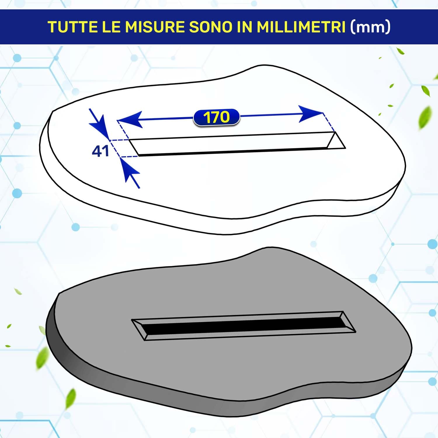 MONTERAL 2 Pezzi Passacavo per Scrivania 180 x 51 mm H19 mm Colore Nero - Tappi Passacavi Scrivania con Spazzola - Garanzia di 10 Anni
