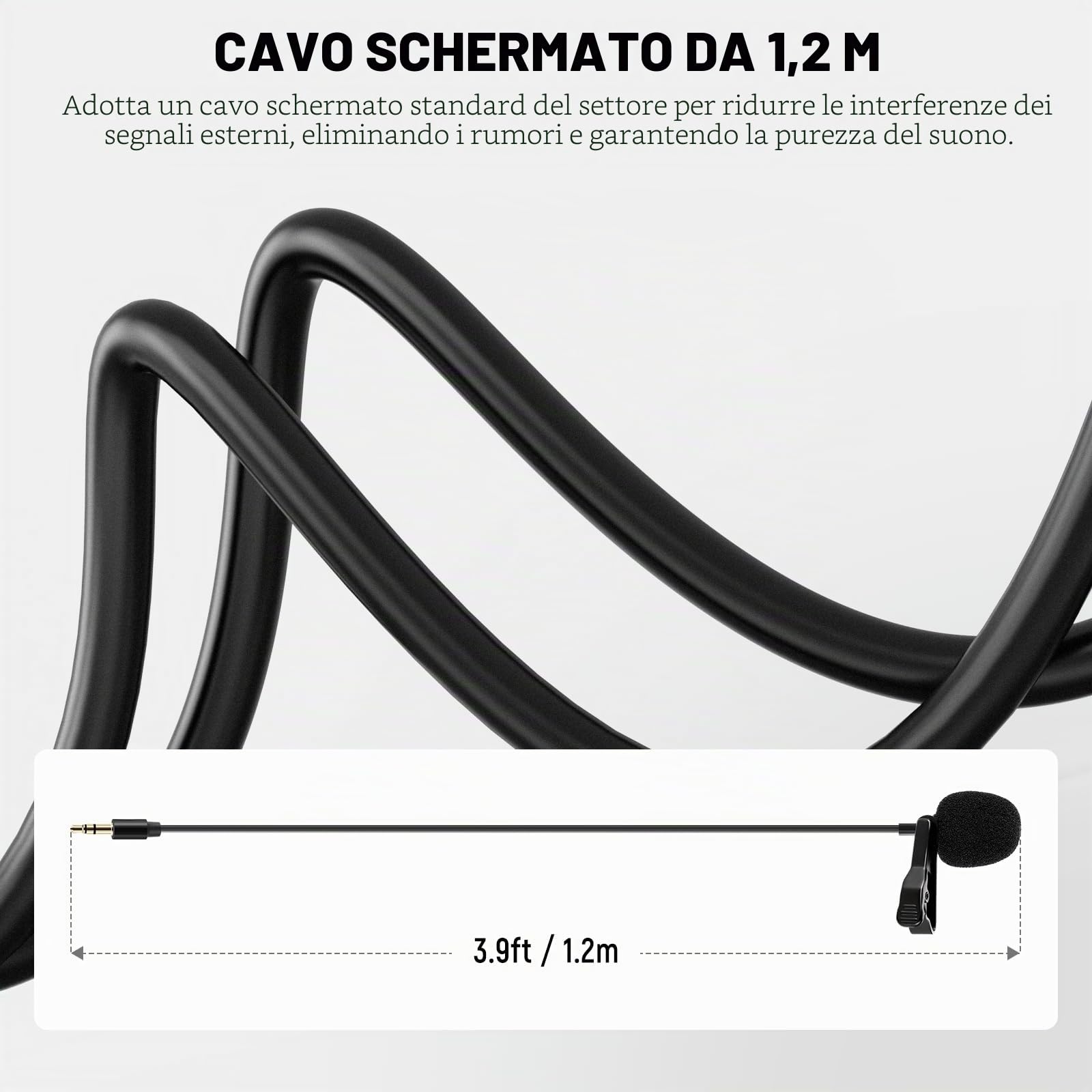 NEEWER Microfono Lavalier da Bavero a Condensatore Omnidirezionale con Clip/Cavo, 2pz Lav Mic per Palco YouTube Streaming Live, Compatibile con Rode Wireless GO II 2 DJI Trasmettitore Mic Wireless,CM5
