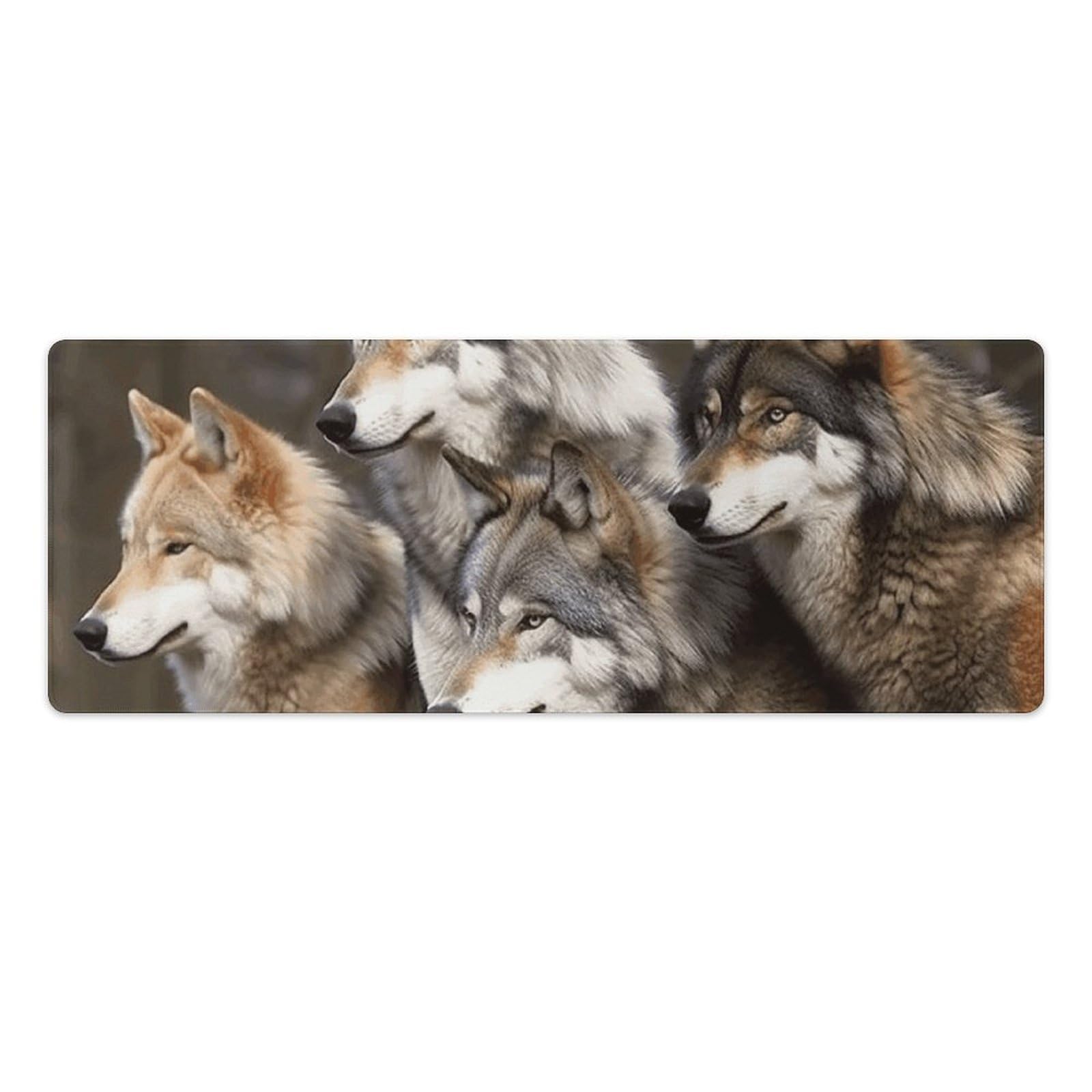 Tapis de souris de jeu et sous-main étanche avec loups colorés pour la maison - 8