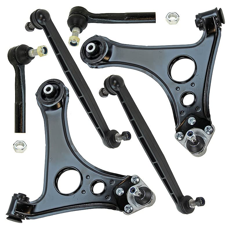 BESTPRICE 2x braccio di controllo asse anteriore inferiore sinistro e destro, 2x asta di accoppiamento anteriore, 2x estremità del tirante, compatibile con OPEL ASTRA H, ZAFIRA FAMILY B