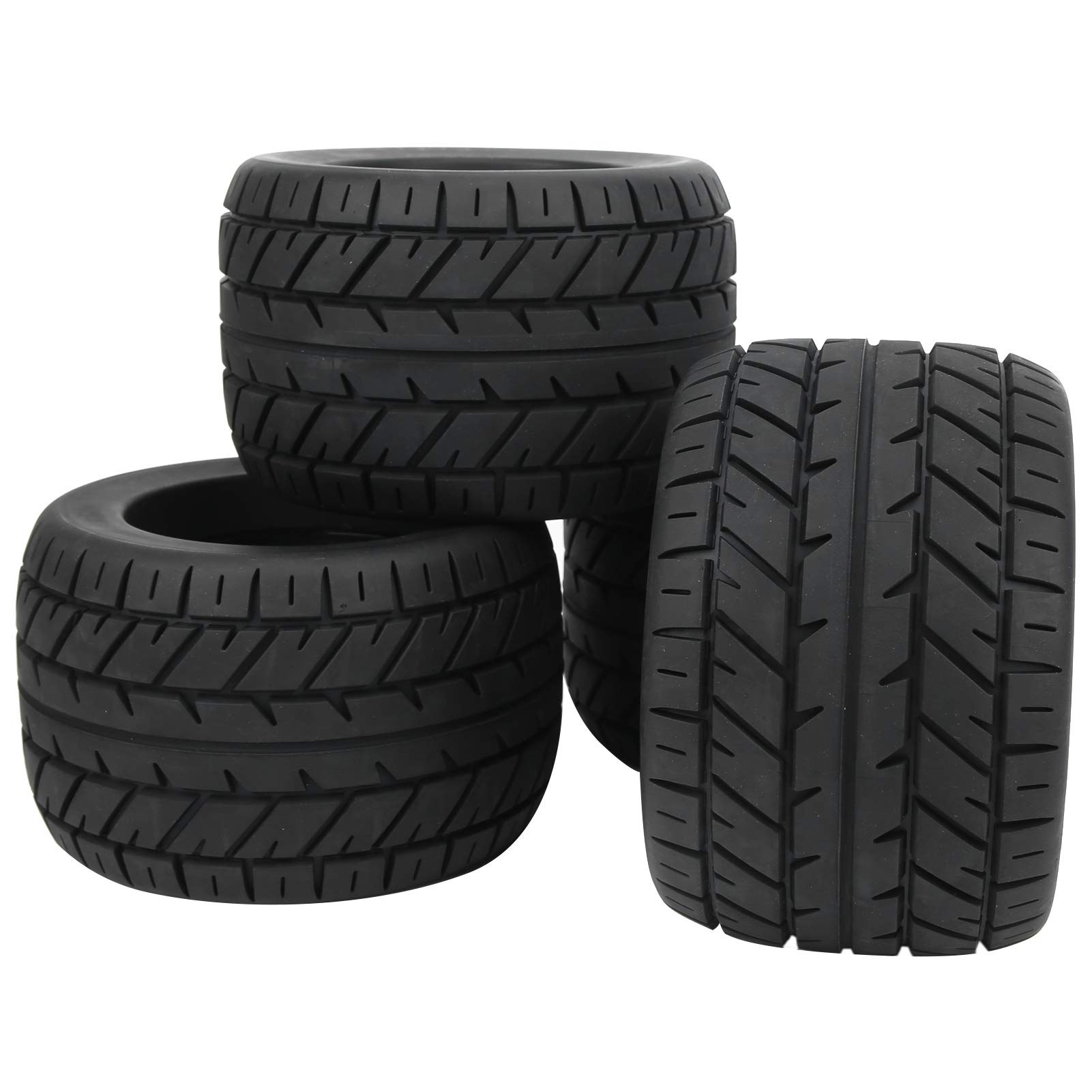 4 Pezzi 1/8 RC Pneumatici in Gomma per Auto Cerchioni Set per ZD Racing Rovan HPI Savage Off Road Truck Parti di Ricambio in Gomma Resistente ad Alte Prestazioni in Plastic