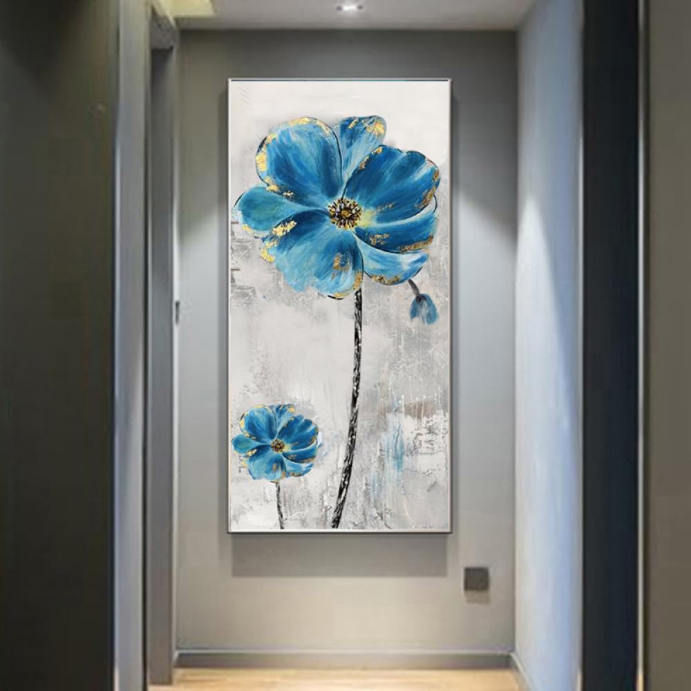 Image d'art mural bleu grand format pour décoration entrée et porche design contemporain