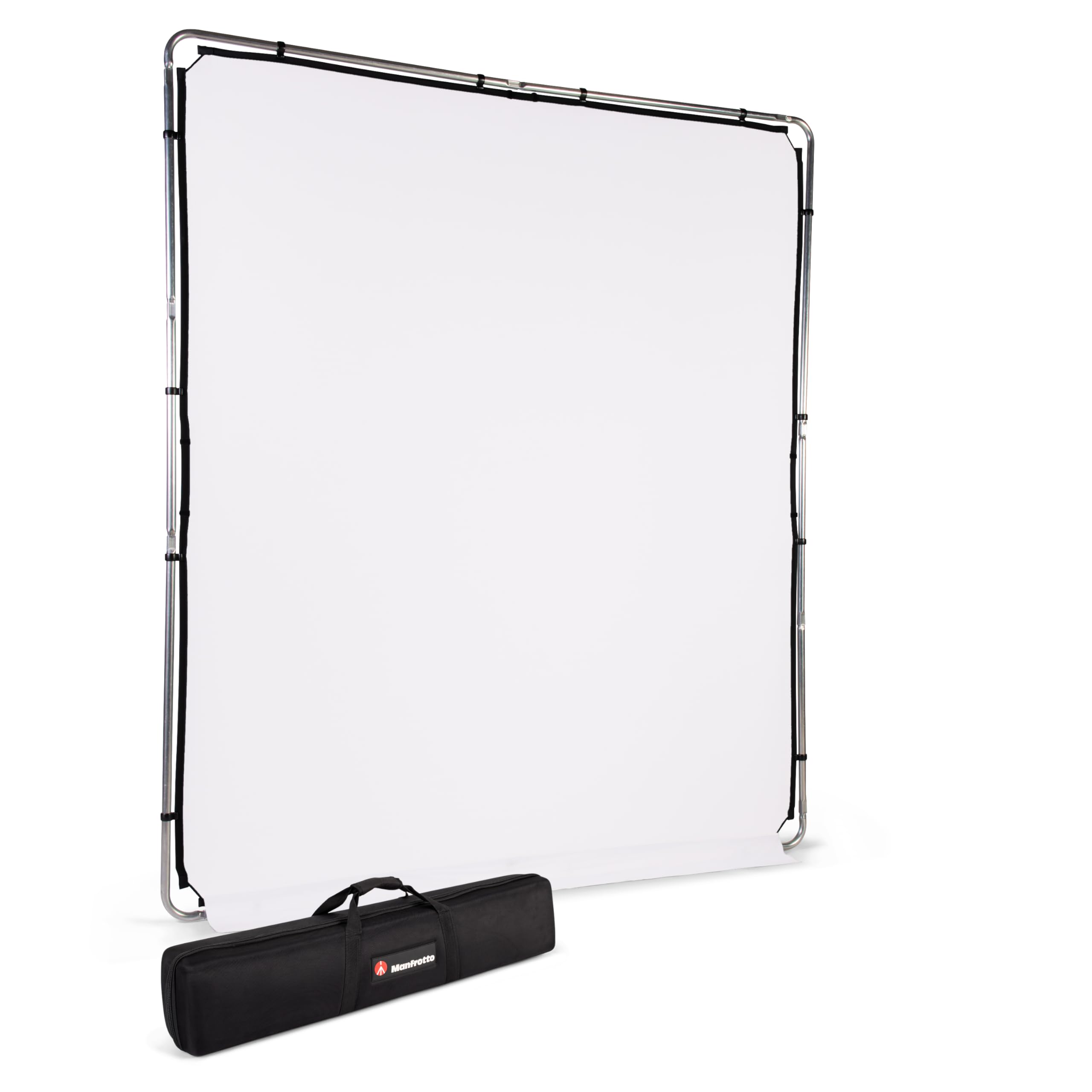 Manfrotto EzyFrame Kit Fondale Pieghevole Fotografia/Video Formato Large - 2 x 2,3 m - Bianco - Telaio a Montaggio Rapido in Alluminio - Custodia Trasporto Rigida - Ultraportatile - LL LB7950