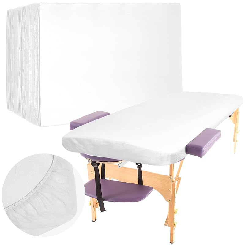 Buryeah Lençóis Descartáveis para Maca de Massagem, Pacote com 50, 99,06 x 220,98 cm, Branco