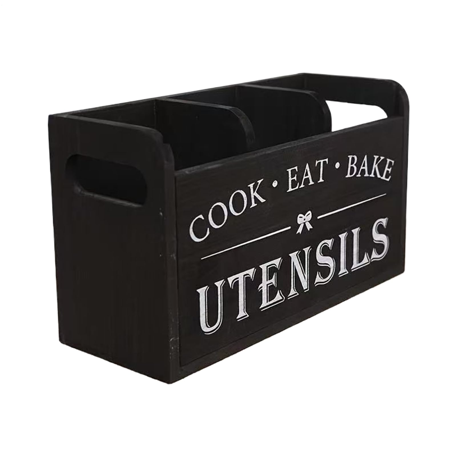 Porte-ustensiles en bois anti-humidité avec compartiments pour éliminer le désordre en cuisine