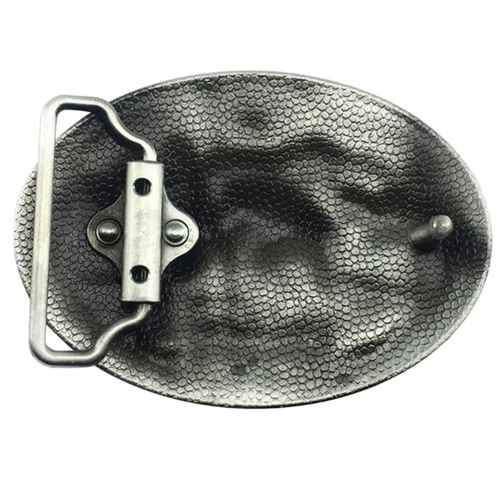 QinhBting Vintage Style Alloy Belt Buckle Western Cowboy Fashion 3D Engraved Horse Team Belt Buckles Holiday Gifts,Grey