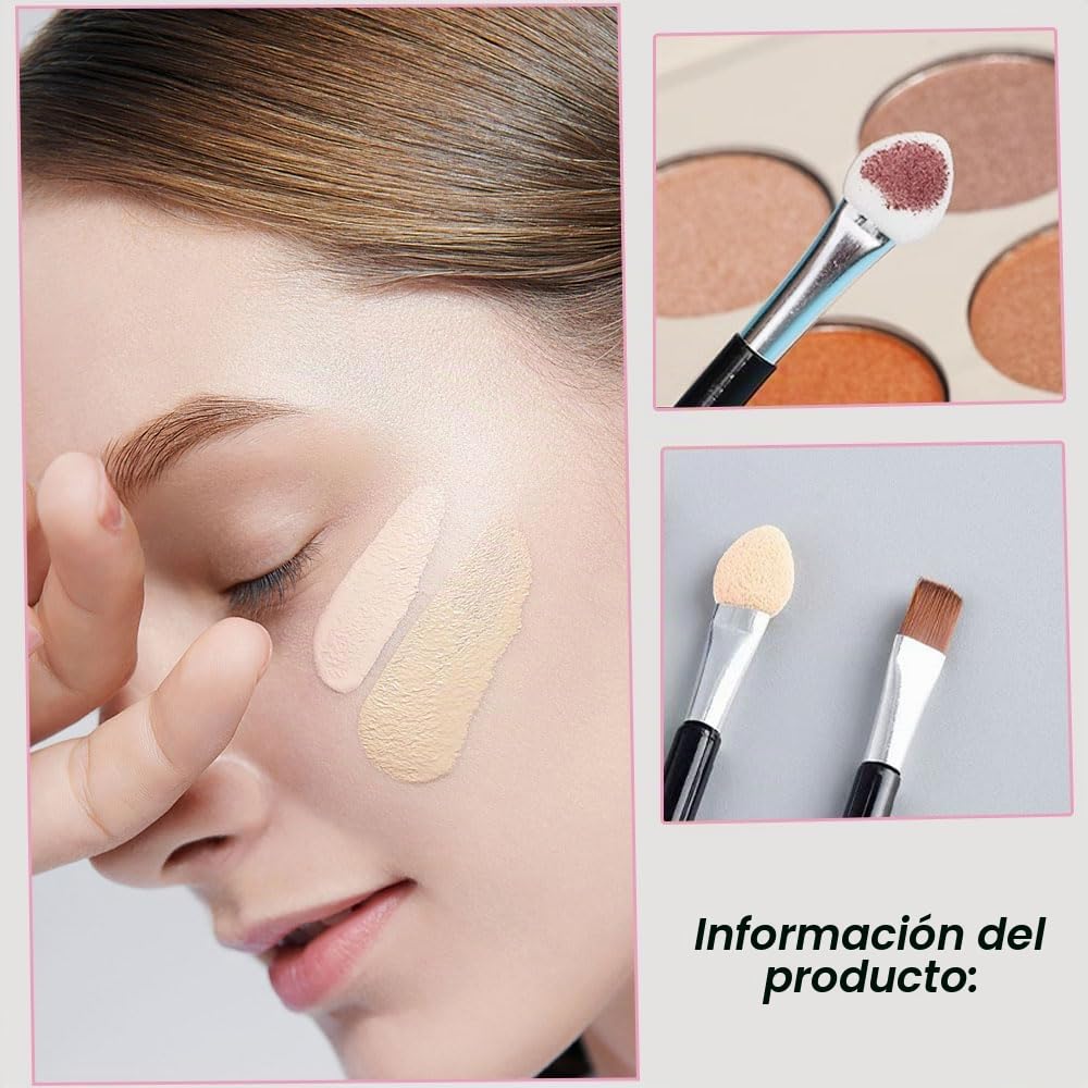 Brochas para Sombra de Ojos de Doble Punta, 12 Esponjas Aplicadoras