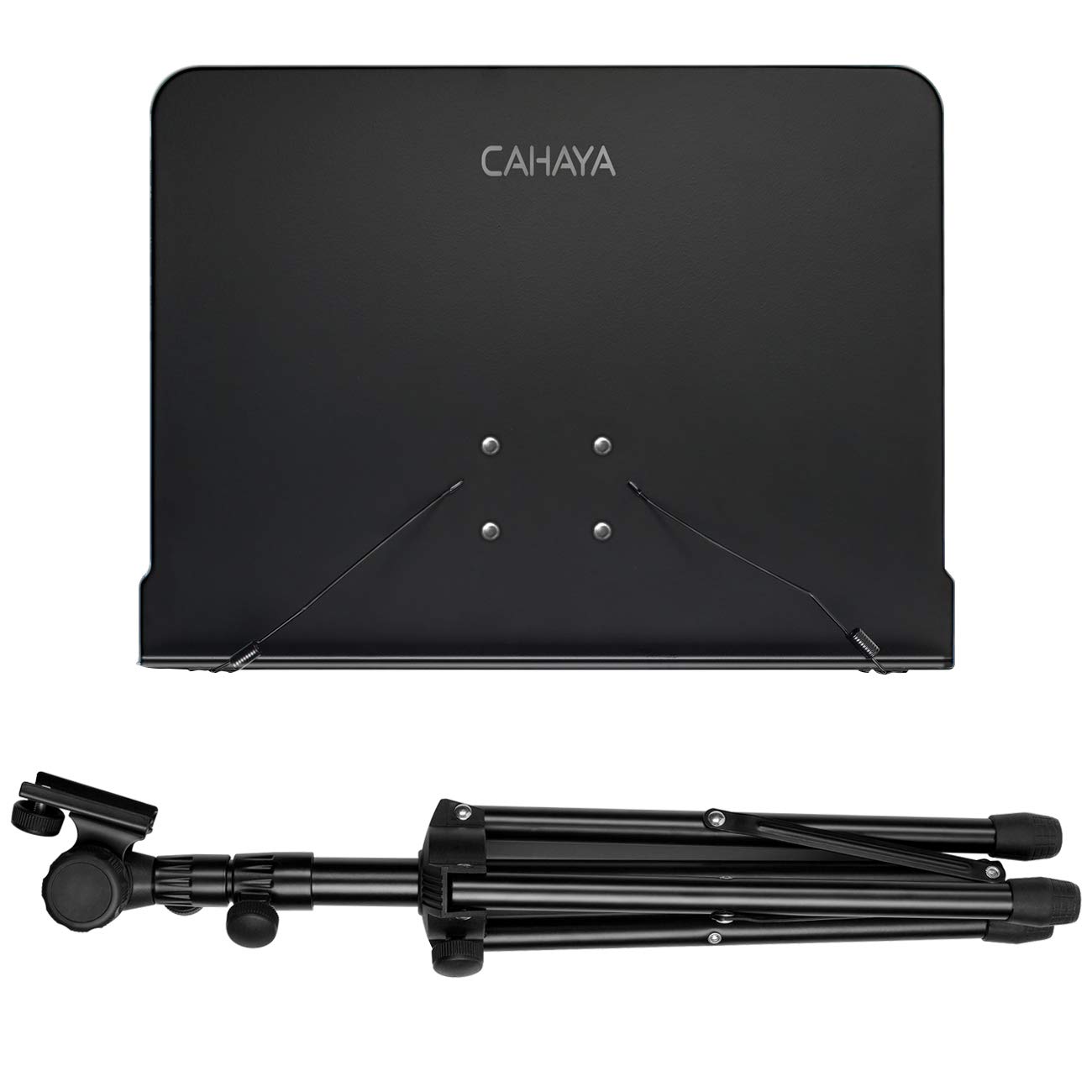 CAHAYA Leggio Musicale Pieghevole per Spartiti & Supporto per Tavolo 2IN1 80-145cm Portatile e Professionale Leggio Spartiti Musicali da Orchestra