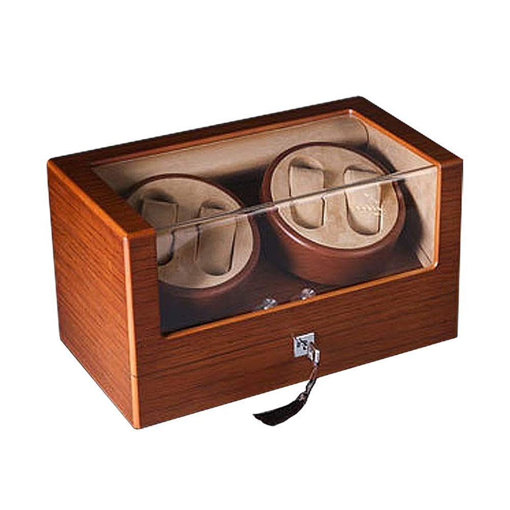 Caja para 4 relojes automáticos con rotor giratorio hecho a mano 8