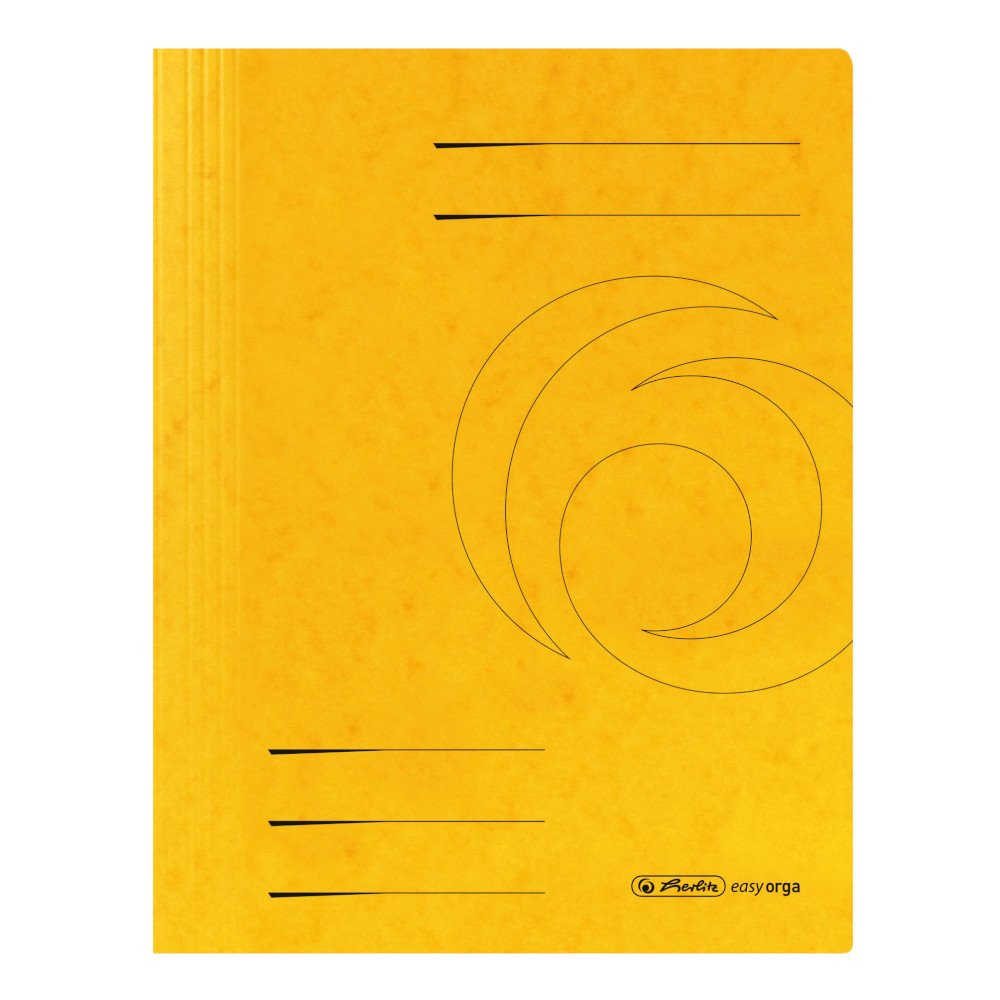 herlitz 10903011 Spiralhefter A4 Quality, gelb, kaufmännische Heftung, 25 Stück