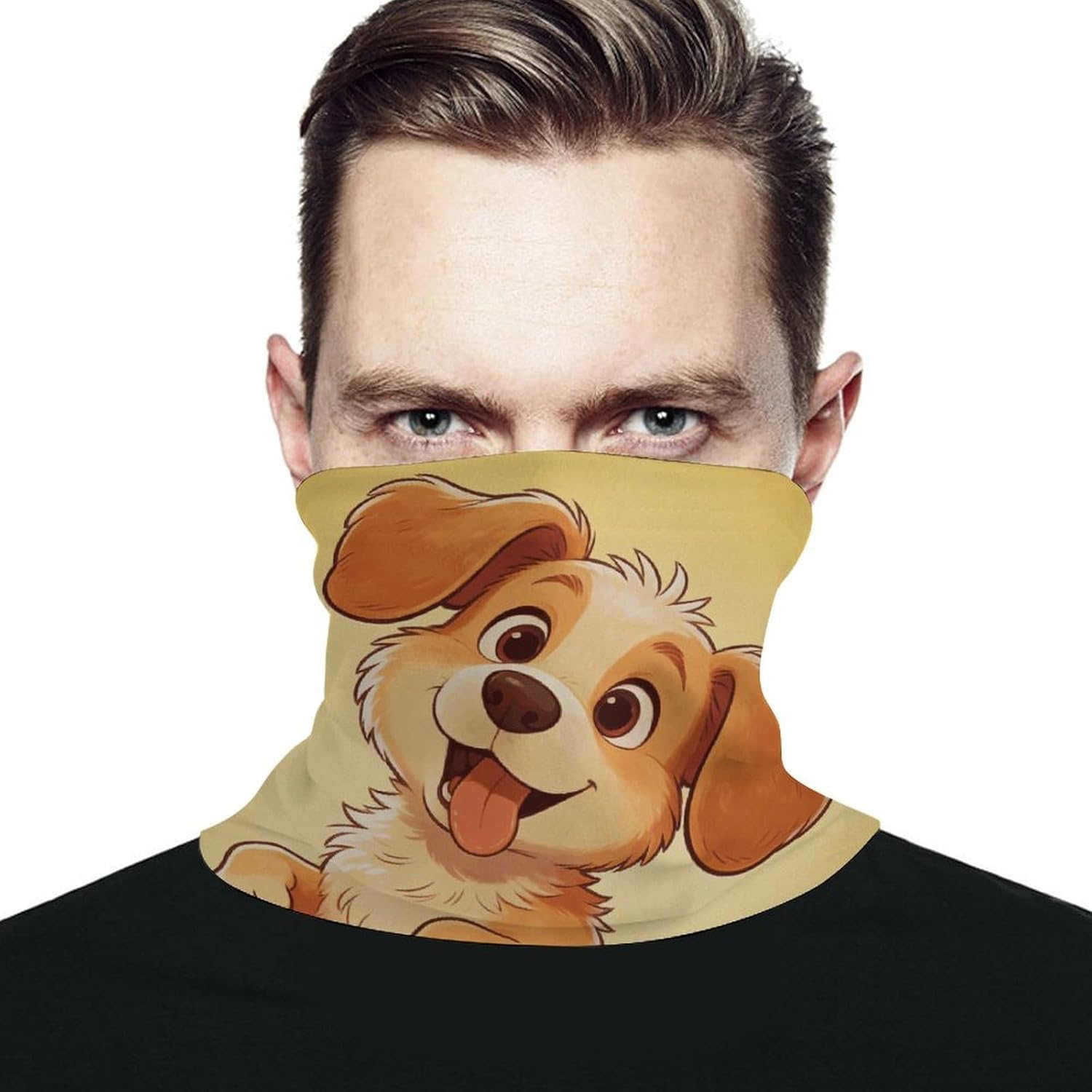 Funny Little Dog Neck Gaiter Face Mask for Men And Women Breathable Dustproof Face Cover Scarf for Outdoor Sports Sun Protection Bandana for Fishing Hiking