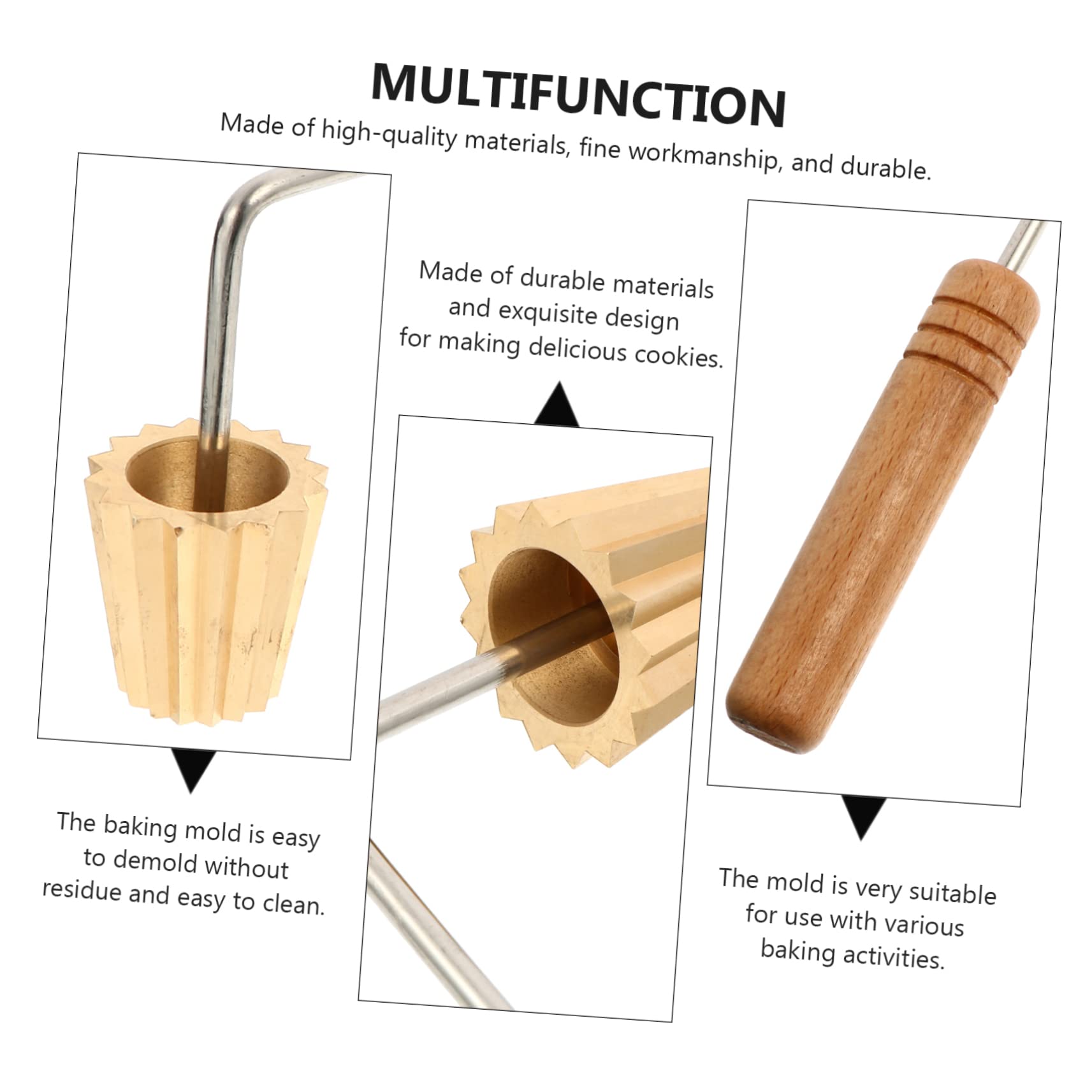 UKCOCO Mini Moule à Pâtisserie Malaisien en Cuivre Beige, Facile à Démouler Nettoyer, Cuisine Salle de Cuisson