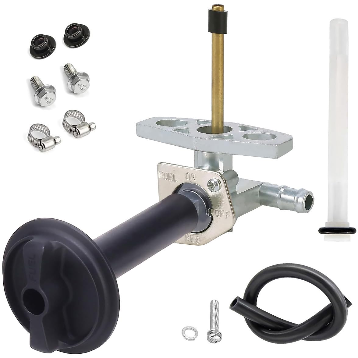 Fuel Valve Petcock for Honda Recon 250 1997-2024/ Rancher 350 400 420 / Foreman 400 450 Rubicon 500, for Honda TRX250 TRX350 TRX400 TRX420 TRX450 TRX500 Shutoff Tank Switch Cock Lines Lever Screw