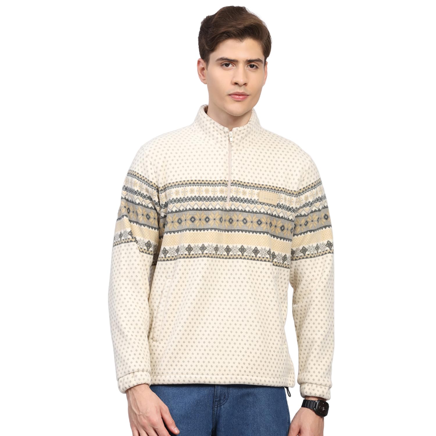 Mens Regular Fit Solid Collar Neck Button Closure Full Sleeves Winter Sweatshirt| Stylish Sweatshirt for Men | Soft Comfortable Casual Winter Wear for Men's (Pack of 1)