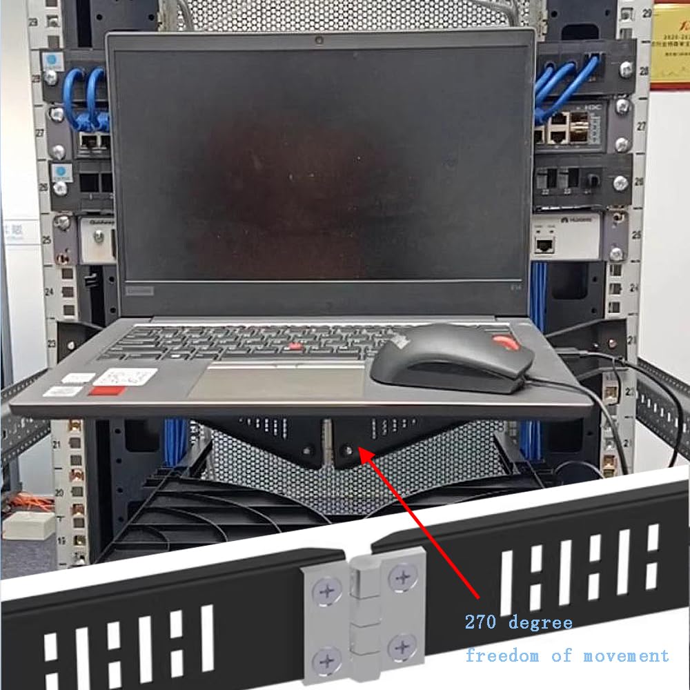 Setup.exe Installationswerkzeug, unterstützt 50 kg, Schnellmontage für Patchpanel, Computerschrank, Server, Netzwerk-Racks und Laptops, kompatibel mit 48,3 cm Schienen, Vierkant- und Gewindelöchern