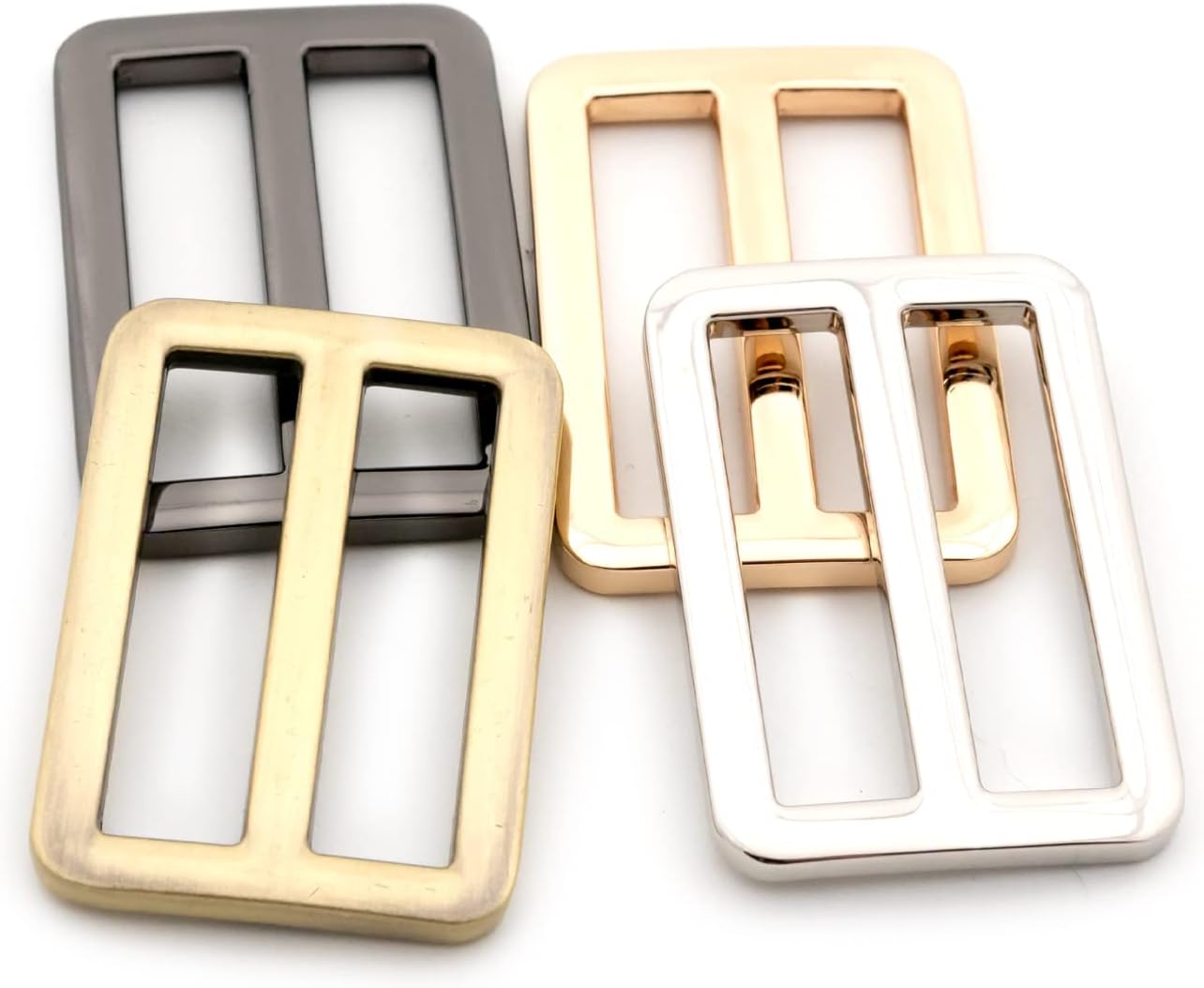 Loosco Flat Metal Adjuster Belt Sliders, 10 PCS Buckle Triglide for Strap Keeper Leathercraft Bag Belt Adjuster - Image 3