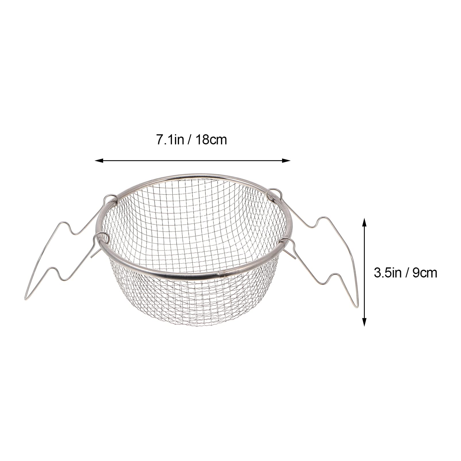 Angoily 1pc Stainless Steel Frying Basket Turkey Fryer Basket French Fry Basket Steam Rinse French Fry Holder Metal Holder Round Fried Chicken Mesh Holder Fried Basket Deep Fruit Steamer
