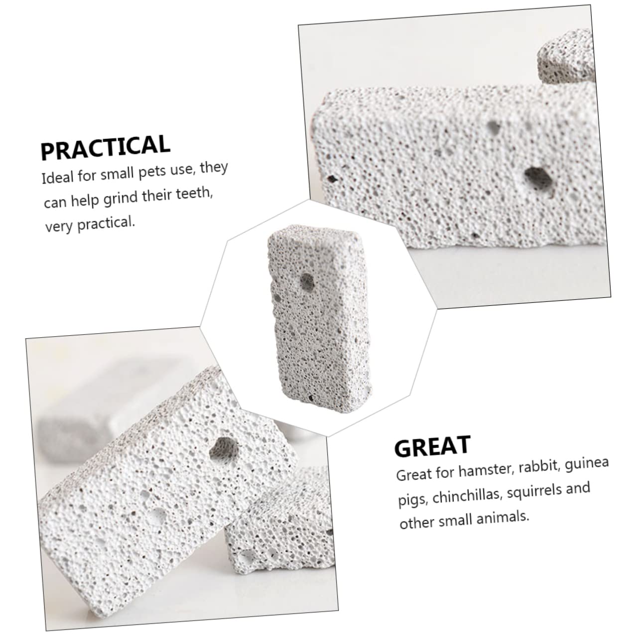 POPETPOP 120pièces Molar Stone pour Rongeurs Pierre à Mâcher Pierre Volcanique pour Hamsters Lapins Et Cobayes Idéale pour Nettoyage Croissance des Animaux De Compagnie
