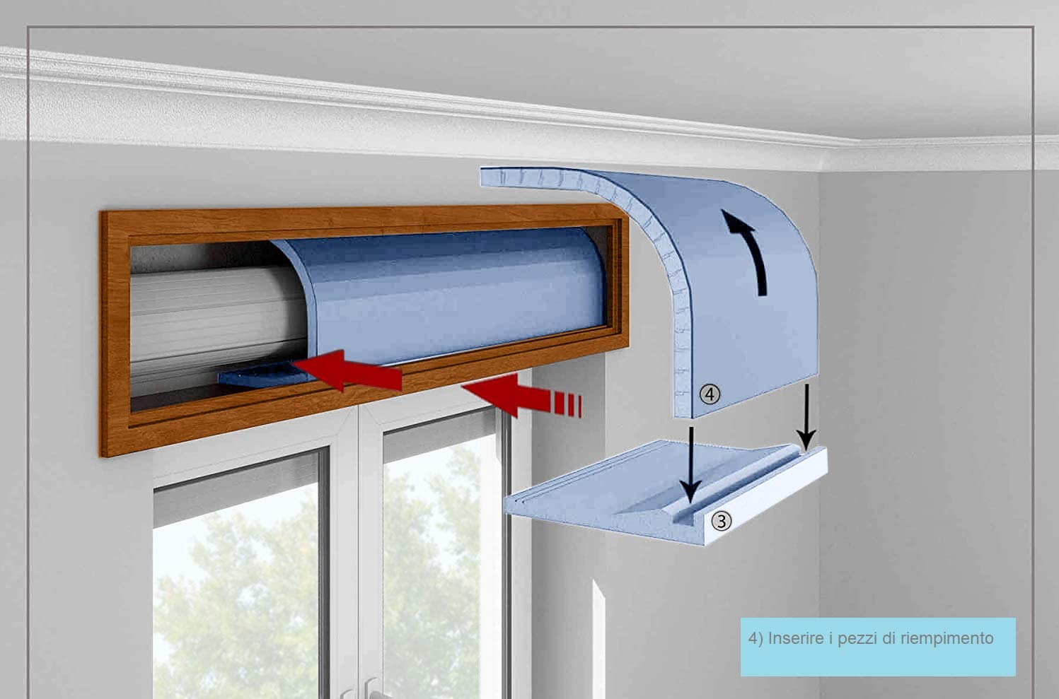 ITALFROM - Set zur Isolierung von Rollläden 100 cm (EPS-Material mit Ummantelung) Thermo-Isolierplatten für Innenräume, thermische und akustische Isolierwirkung für Rollläden, hergestellt in Italien