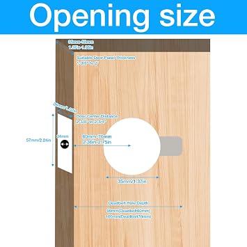 Single Cylinder Deadbolt, Round Deadbolt Lock with Keys, Zinc Alloy Door Locks, Invisible Modern Door Locks for 35-50mm Front, Entrance, Passage, Bedroom Doors (Silver)