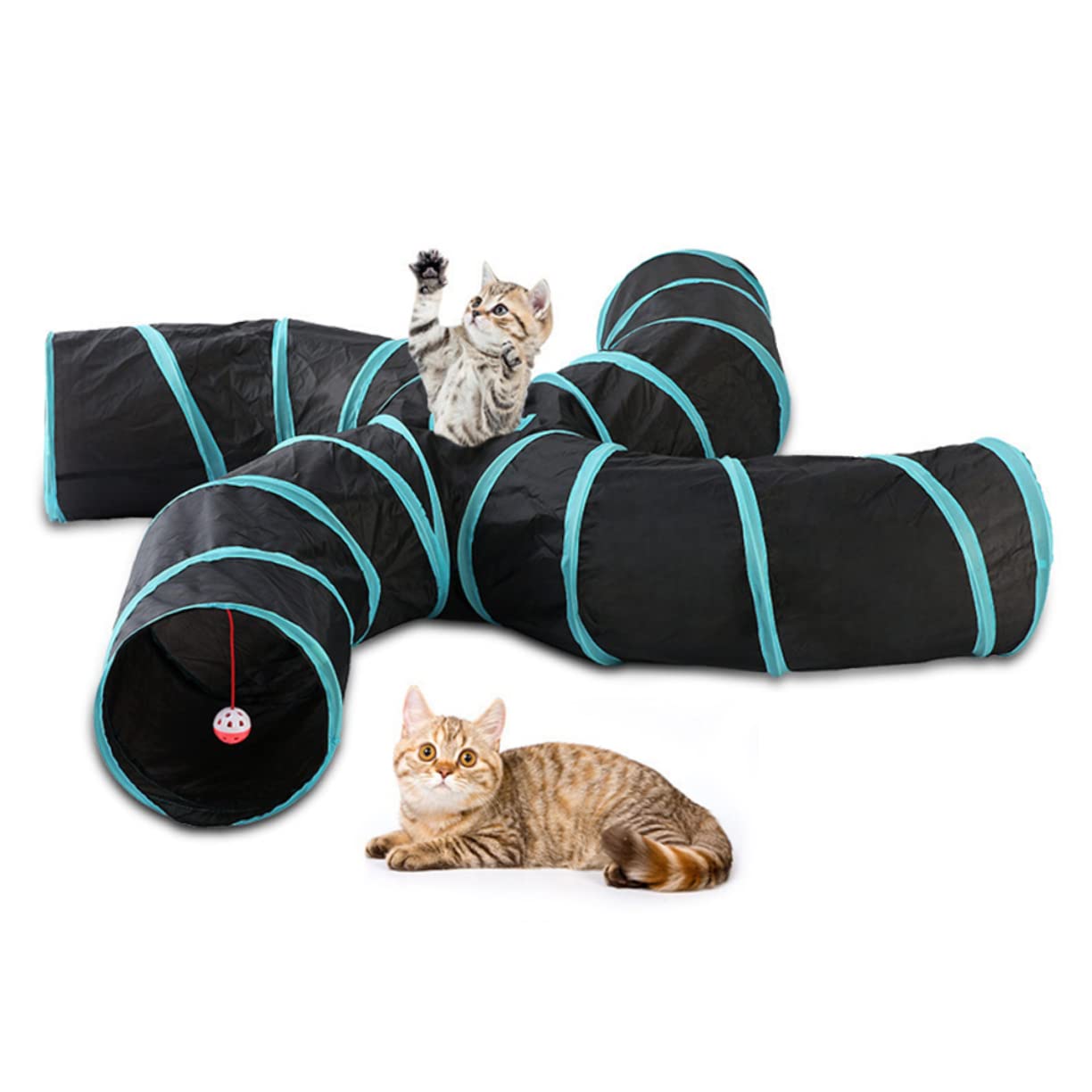 HEMOTON Tunnel de Jeu pour Chat Tunnel Pliable S Chemins pour Amusement Accessoire de Jeu