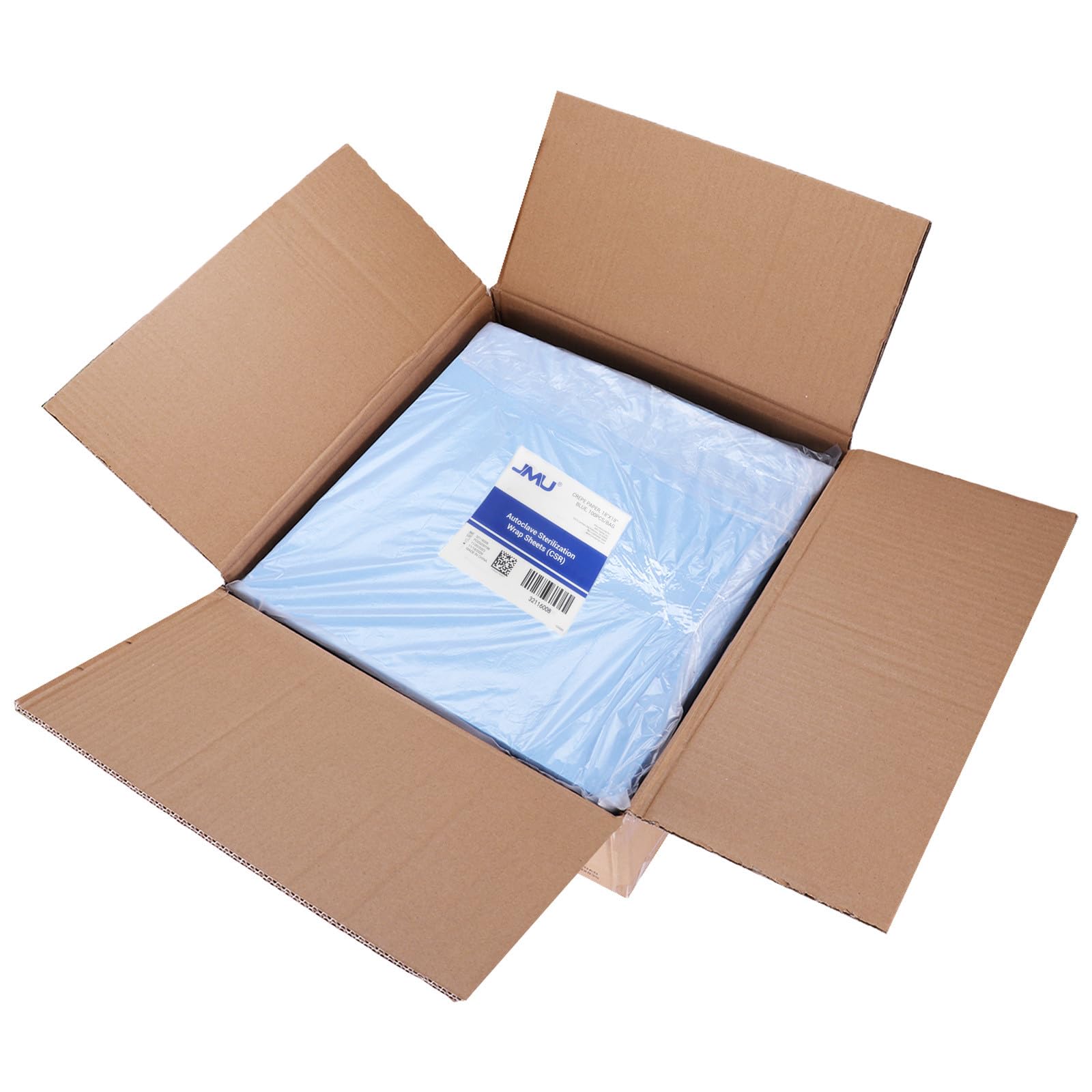JMU Confezione da 1000 fogli di cellulosa per autoclave CSR, 45,7 x 45,7 cm, sterilizzazione con vapore ed EO, 60 g di tamponi blu non sterili