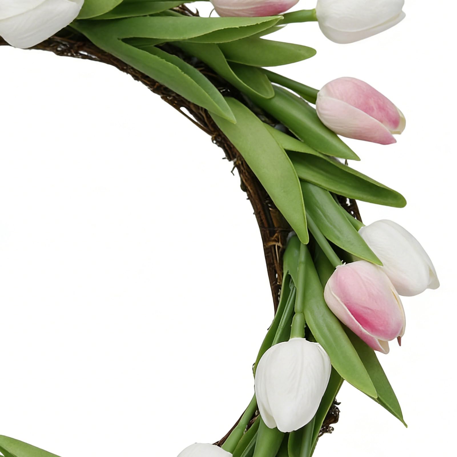 Corona de Primavera para Puerta Decoración de Pared Artificial con Estilo | Corona Floral para Primavera y Verano Para Hogar, Granja, Restaurante, Jardín, Patio, Porche, ,