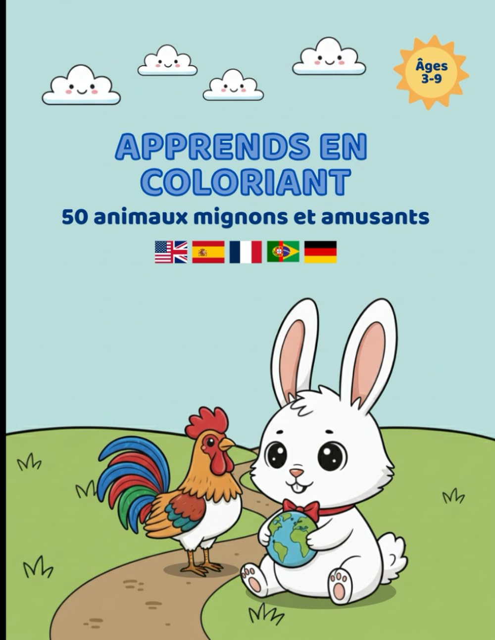 APPRENDS EN COLORIANT: 50 animaux mignons et amusants