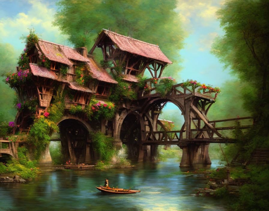 Poster mural The Bridge Is Made of Ivy en toile pour décoration salon chic 50x70cm